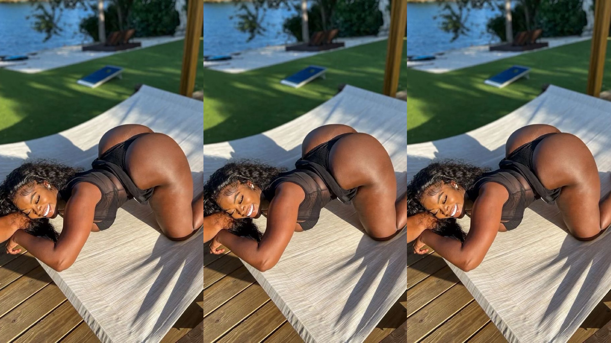 An Africa Lady show us how happy She is with her Backside in a Trending Photo-Photo