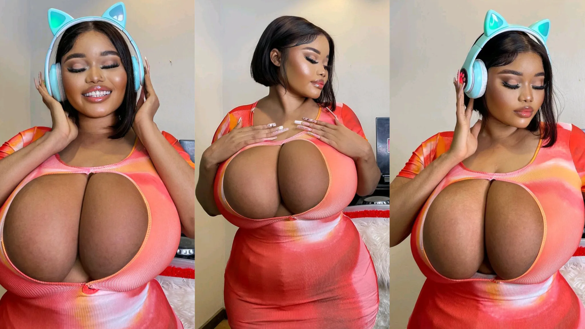 Beautiful Ebony Woman, Ada La Pinky shows of biggest B00bs in a new video – Watch