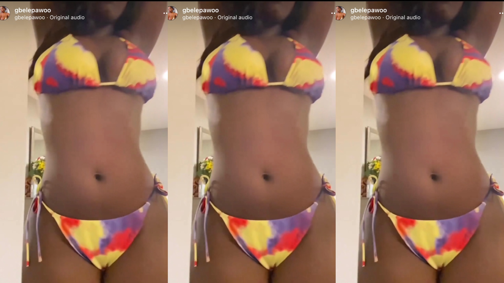 Married lady whine her waist while on bikini (watch the video here)