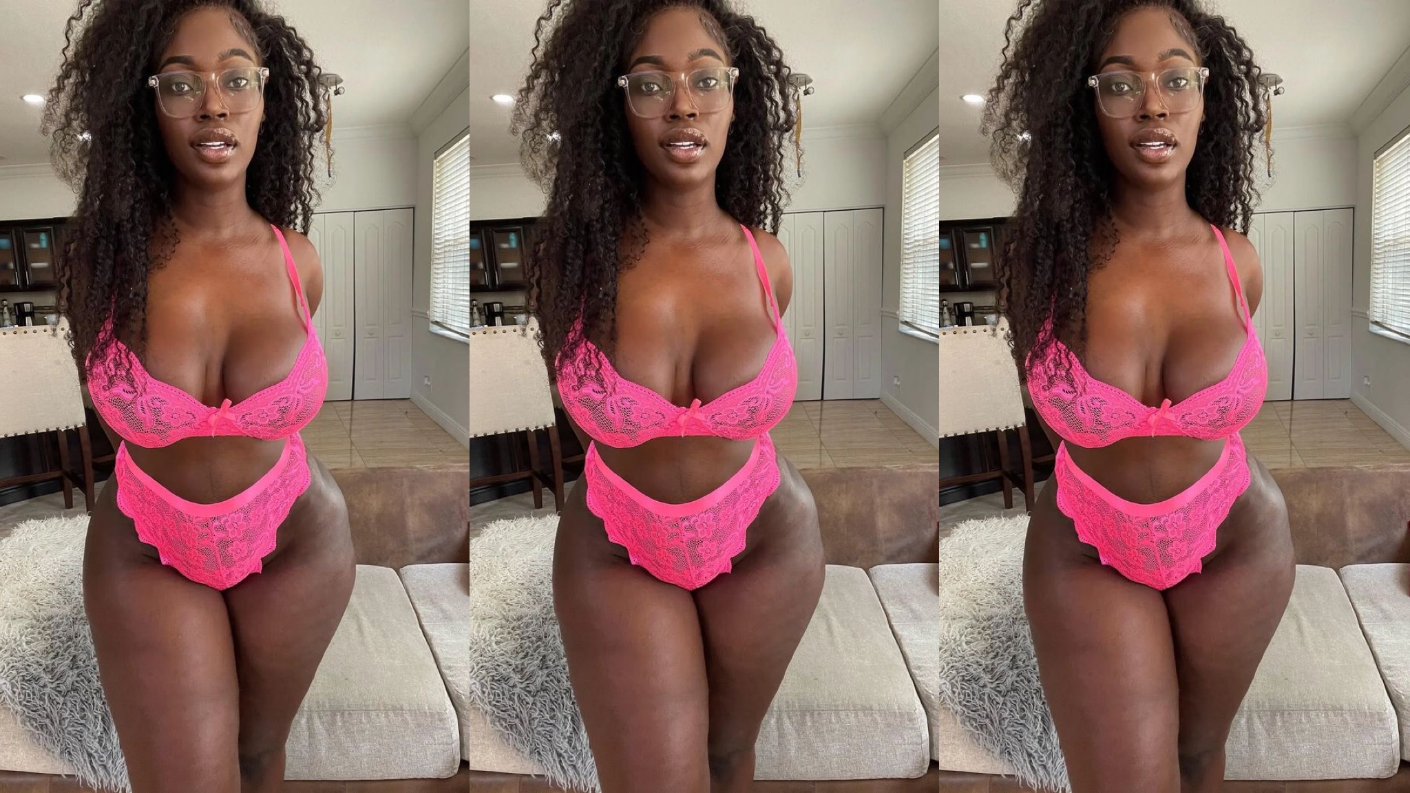 Pretty young Africa lady show us her beautiful set of lingerie (photo)