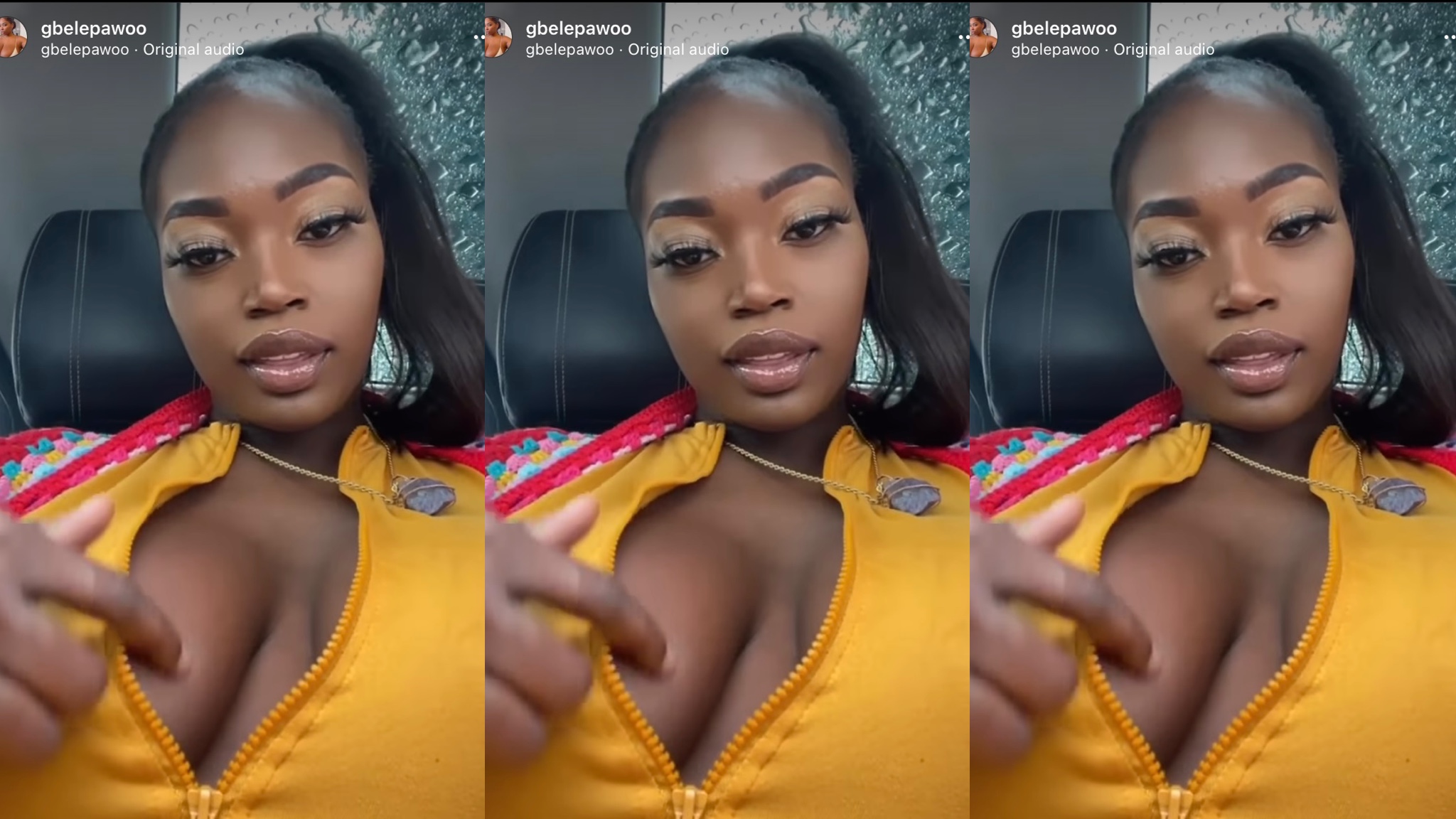 It’s freaky, s3xy black lady opens up her B00bs for her fans to see –(watch the video here)