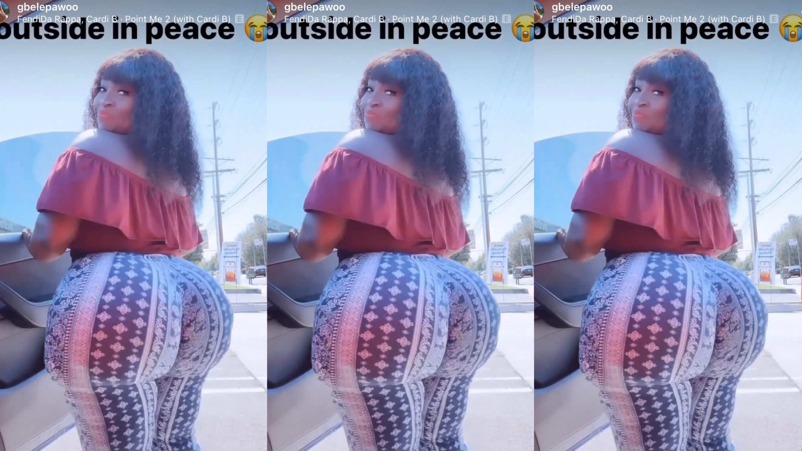 Black lady with the heavy and round bumbum (watch the video here)