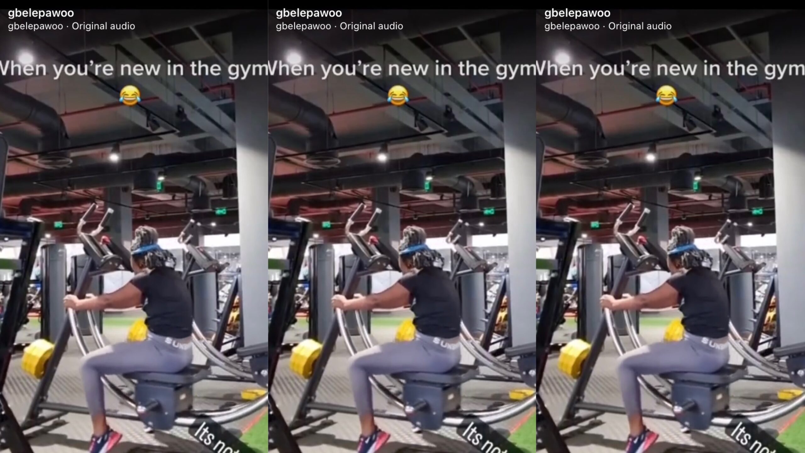 This video is about the new lady who just got to the gym (watch the video here)