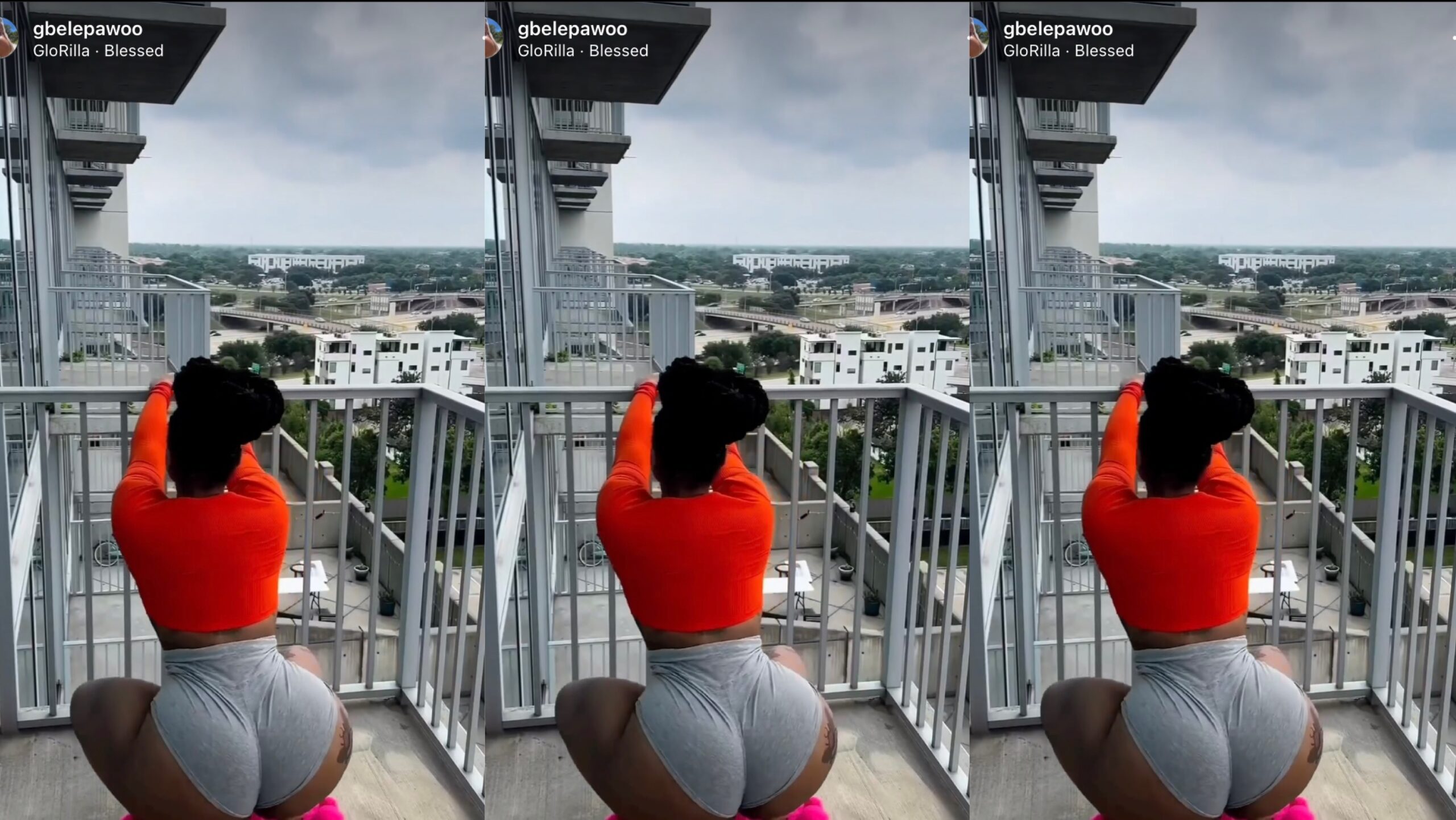 Lady standing outside her apartment went down to twerk (watch the video here)