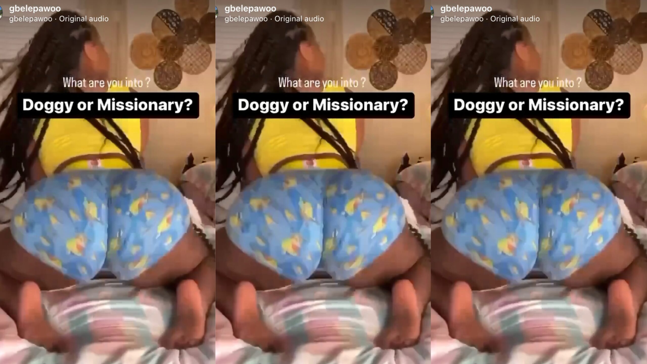 Lady showing how she enjoy d@??y style the most (watch the video here)